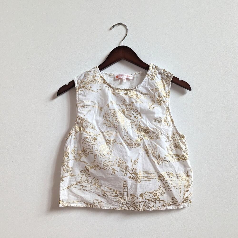 Jude Connally Sleeveless Blouse Small Gold Lighthouse Shimmer Tank